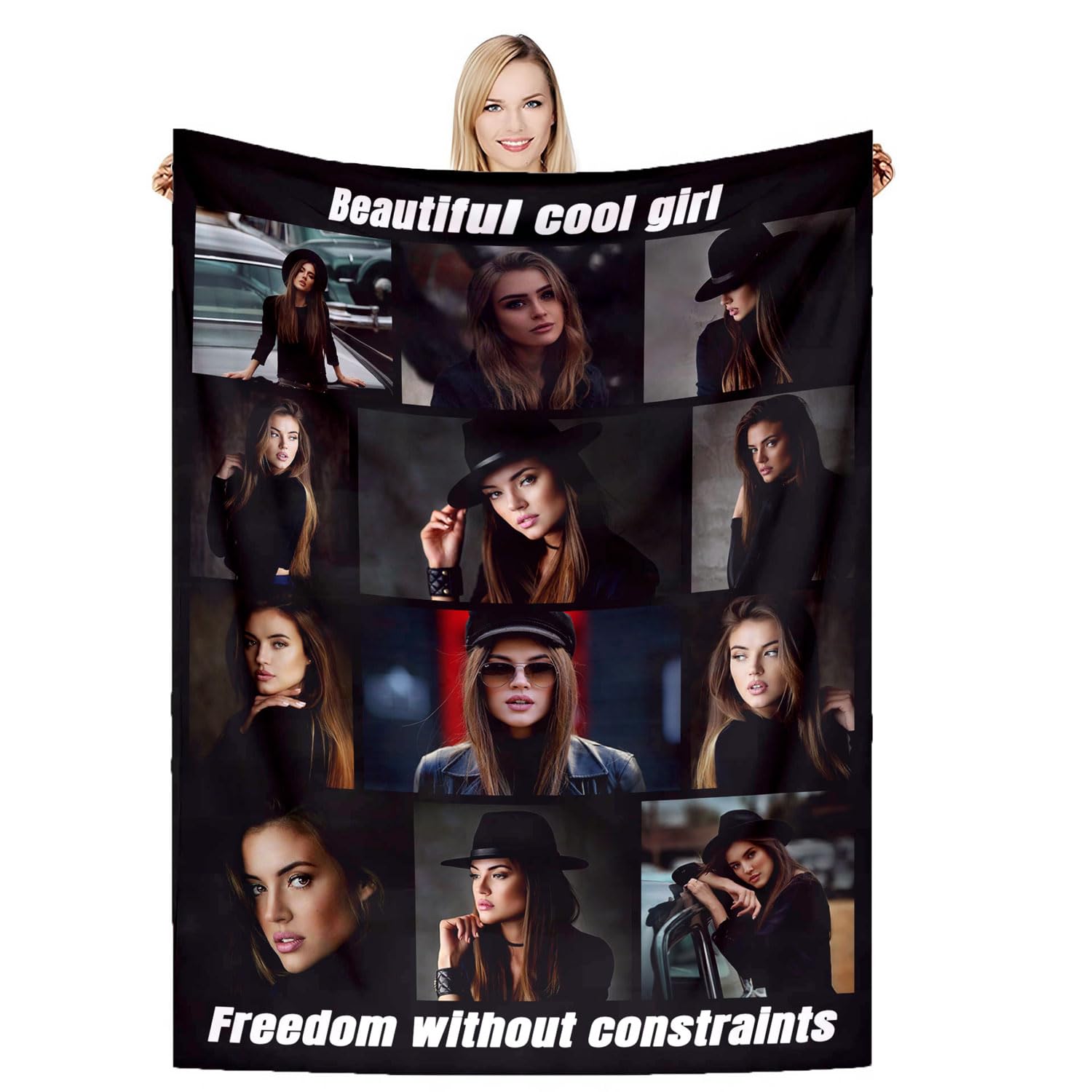 DSSHENGDS Custom Photo Blanket, Personalised Blanket, Gifts for Boyfriend, Girlfriend，Personalised Dad Gifts Idea for Dad from Daughter Son Kids, Best Dad Gifts-L-180 * 200CM