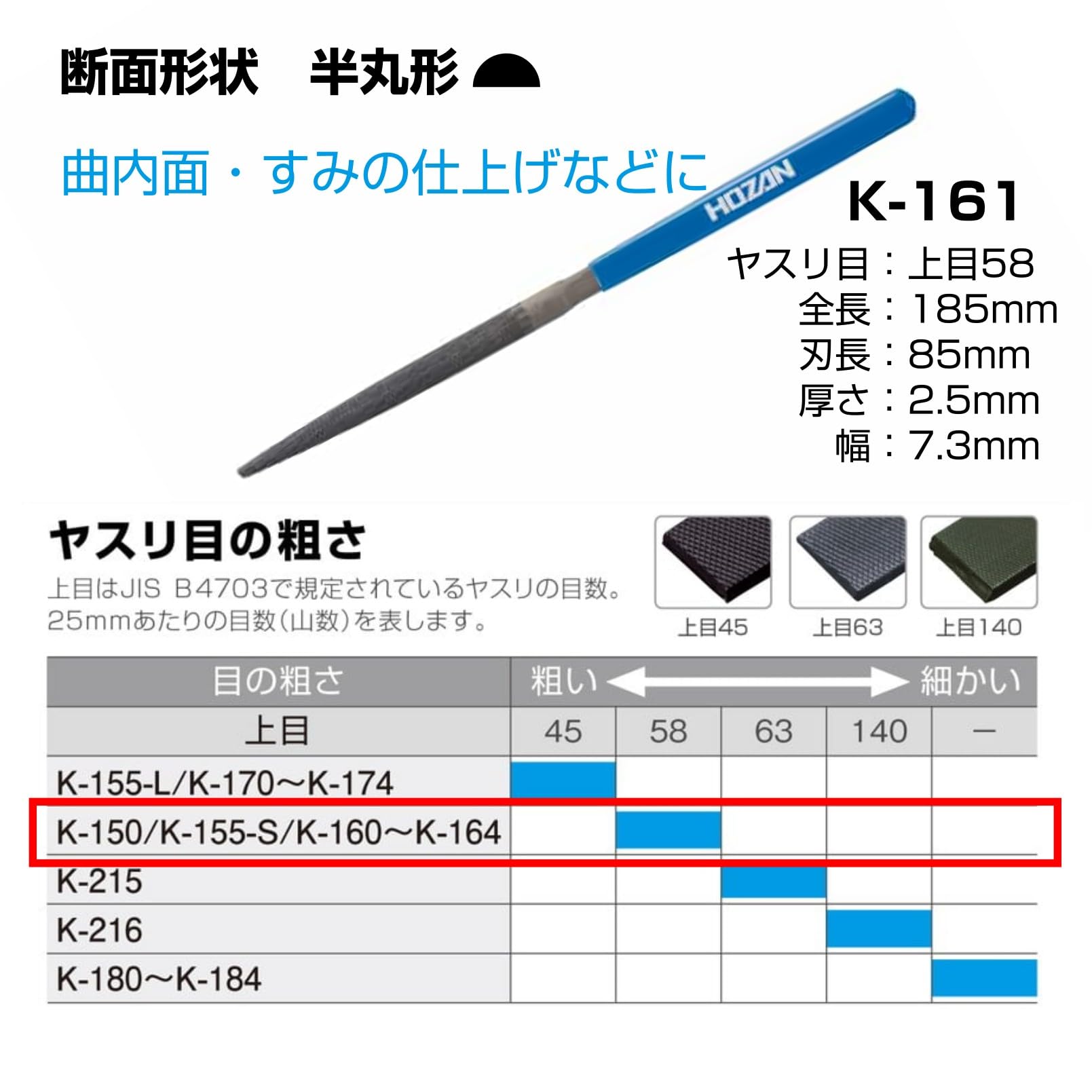 Hozan File Set, 5-Piece, k-155-s