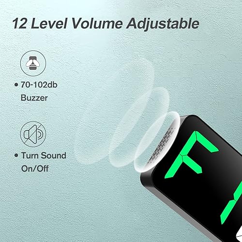 Miniatura 4 de Temporizador de gimnasio con pantalla LED grande de 15 pulgadas, entrenamiento de intervalo, cuenta regresiva y superior, cronómetro, 12 volúmenes