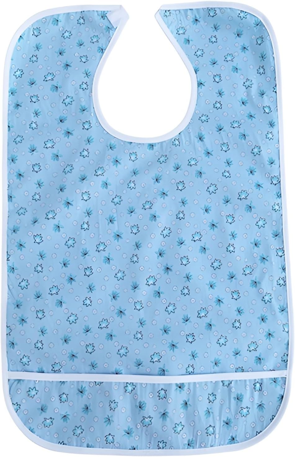 Waterproof Apron for Adults and Seniors, Stylish Floral Print Apron for Mealtime Clothes, Soft Cotton Material, Safe for Nursing, Machine Washable, Universal Design, Home Nursing Supplies