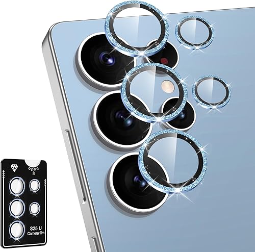 Miniatura 237 de Protector de lente de cámara para Samsung Galaxy S25 FE, cubierta individual de lente de vidrio templado con anillo de metal, [fuerte adsorción]