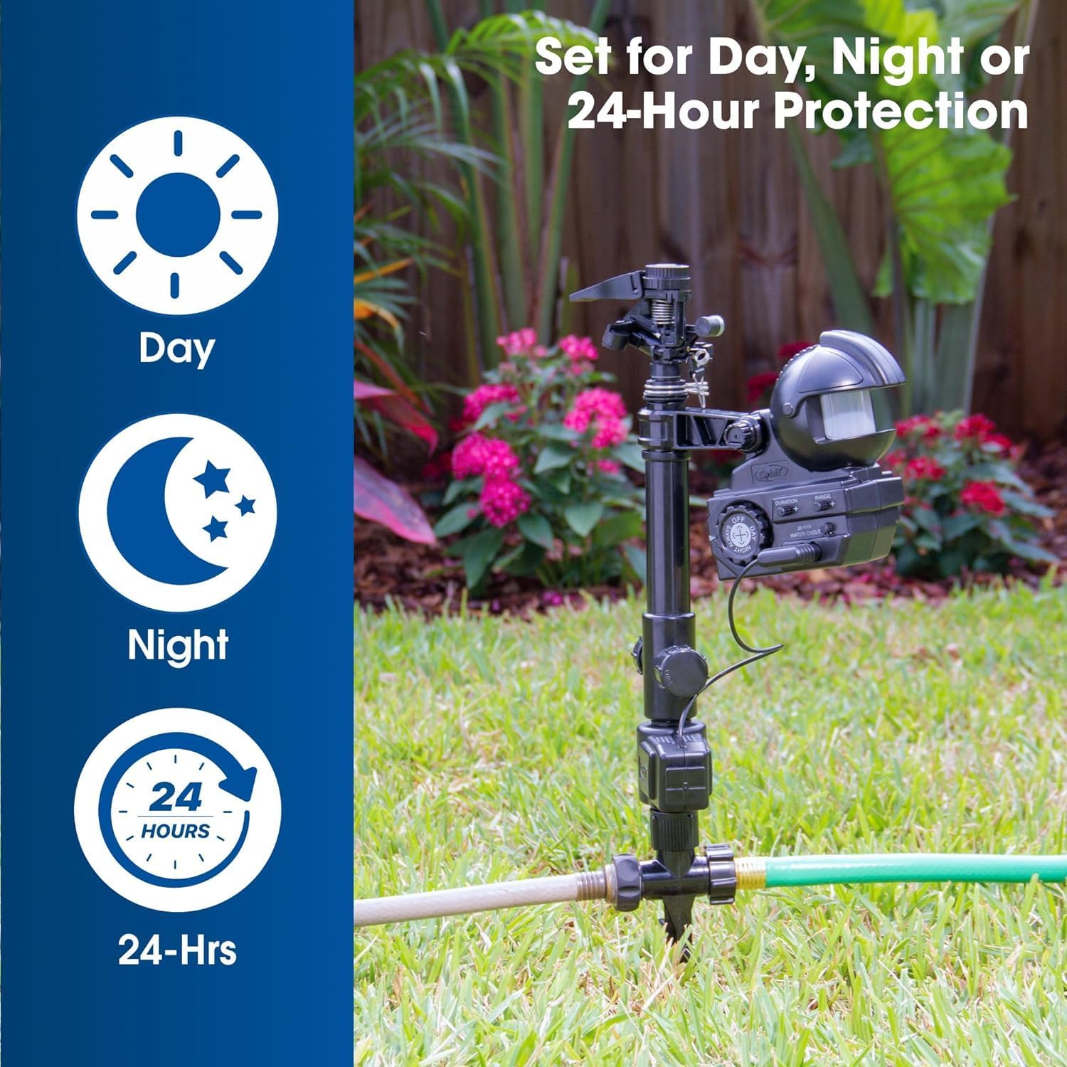 2-Pack Orbit 62100 Yard Enforcer Motion-Activated Sprinkler with Day & Night Detection Modes,Black