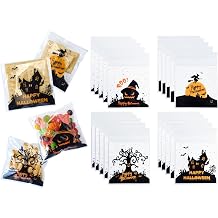Pcavin 160 Pcs Halloween Treat Bags, Self Adhesive Candy Bags