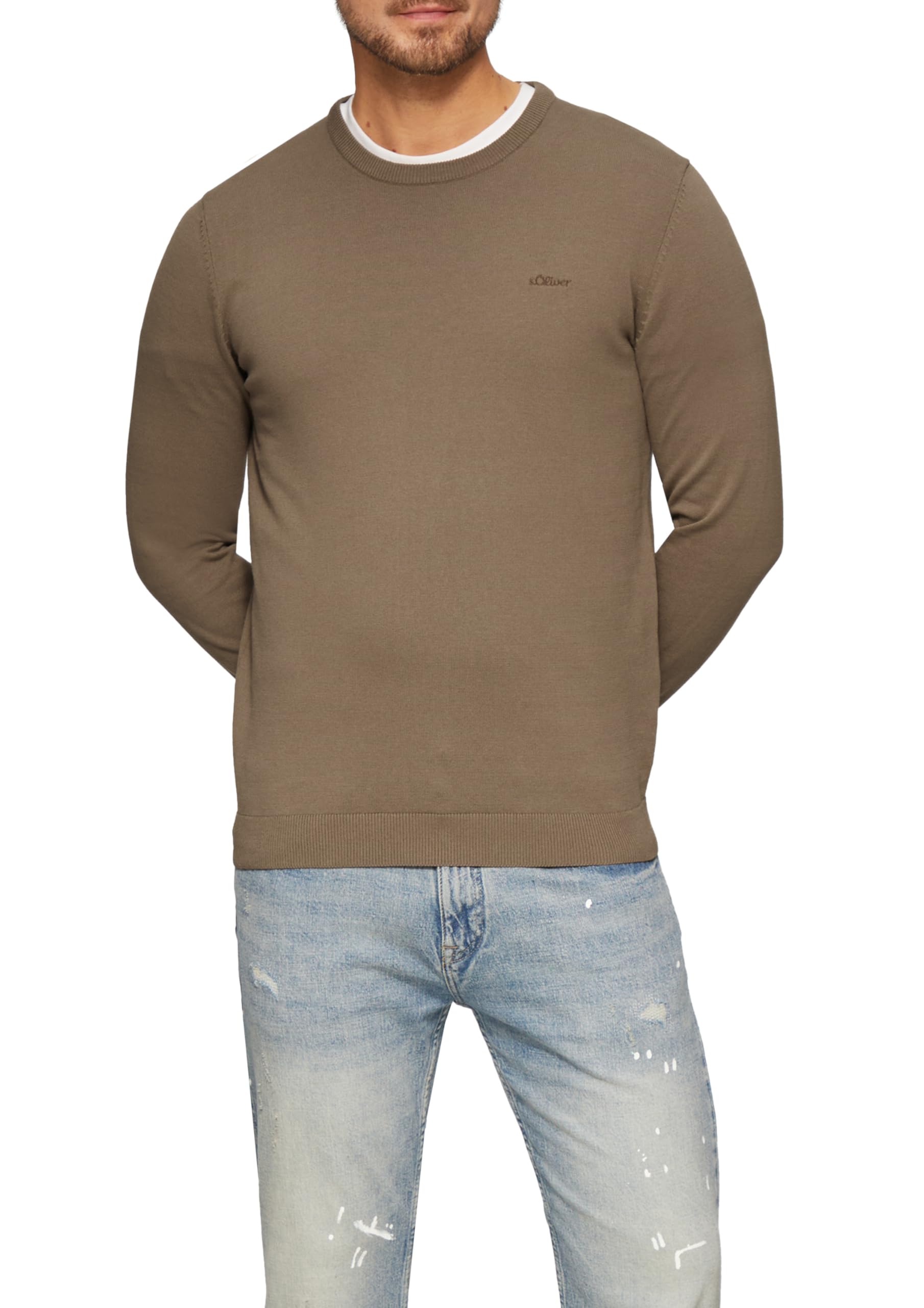 s.Oliver Embroidered Logo Knitted Jumper, 8483, XXL