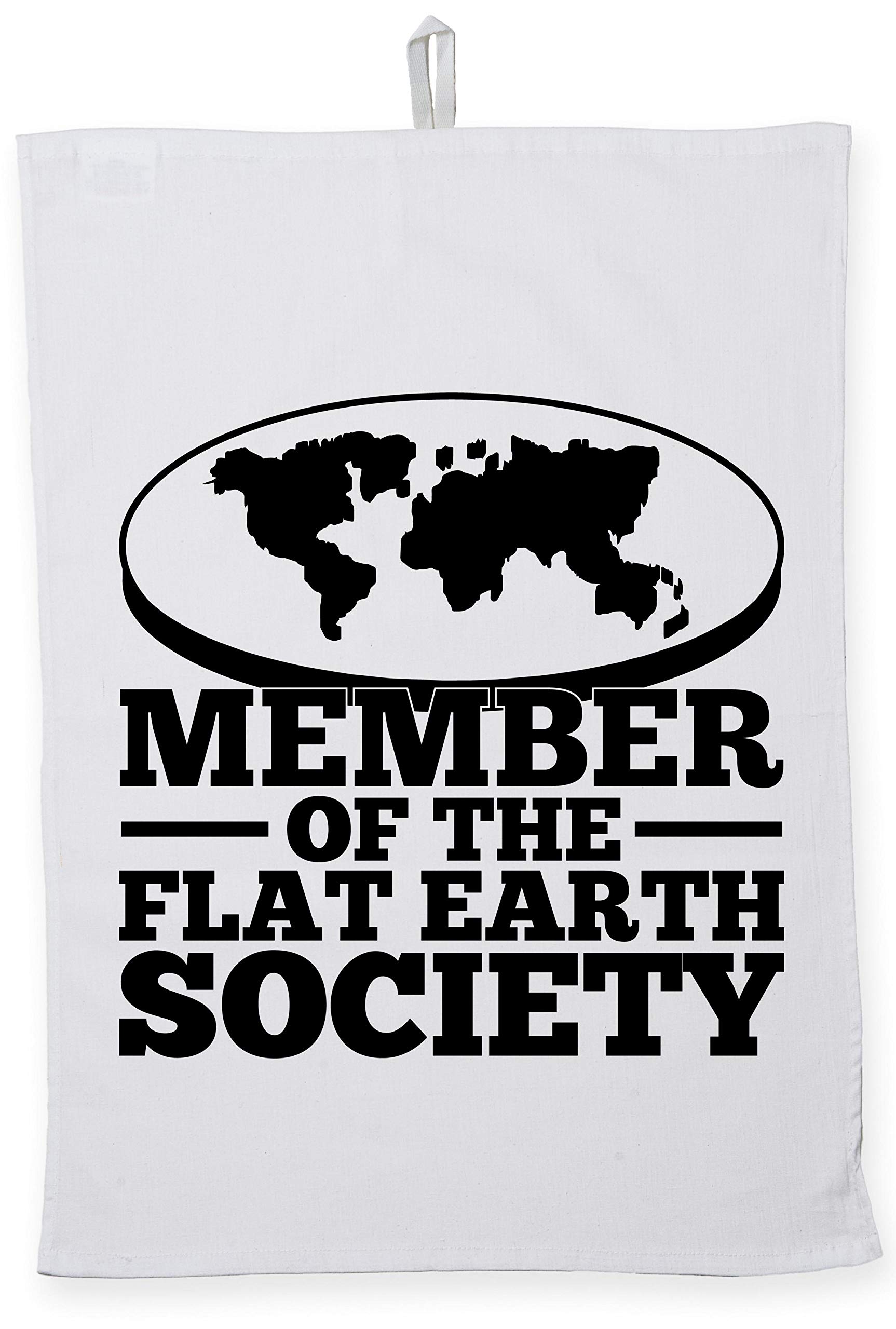 Hippowarehouse Member of the flat earth society Tea Towel Eco Printed Dish Cloth Kitchen accessory 50cmx70cm 100% Cotton