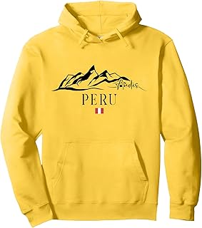 Andes Peru Alpine Mountain Range Peruvian Flag Souvenir Pullover Hoodie