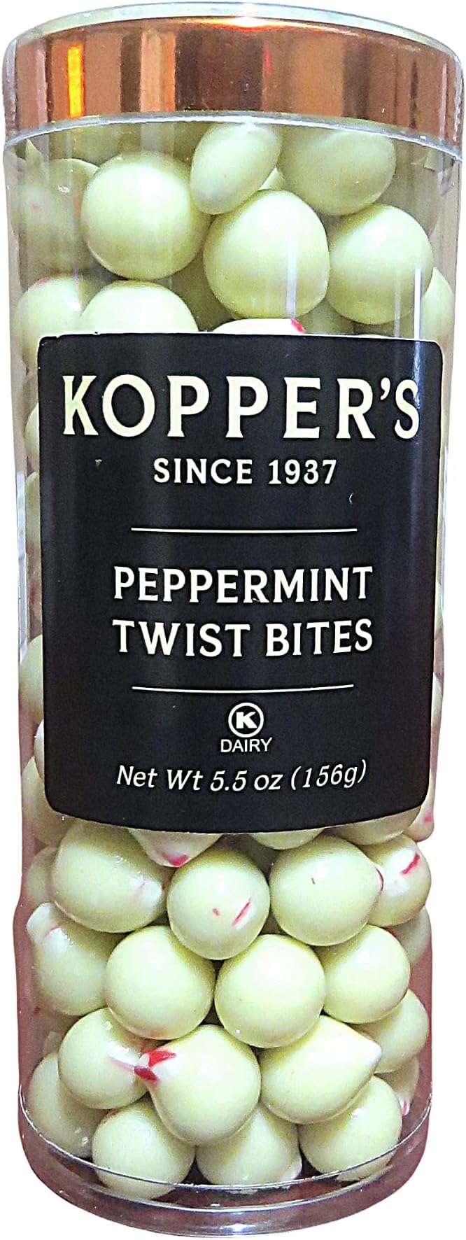 Koppers ChocolateWhite Chocolate Peppermint Twist Bites Individual Tube Pack, Holiday Peppermints Candies Christmas Stocking Stuffers for Men or Women, 5.5 Ounces