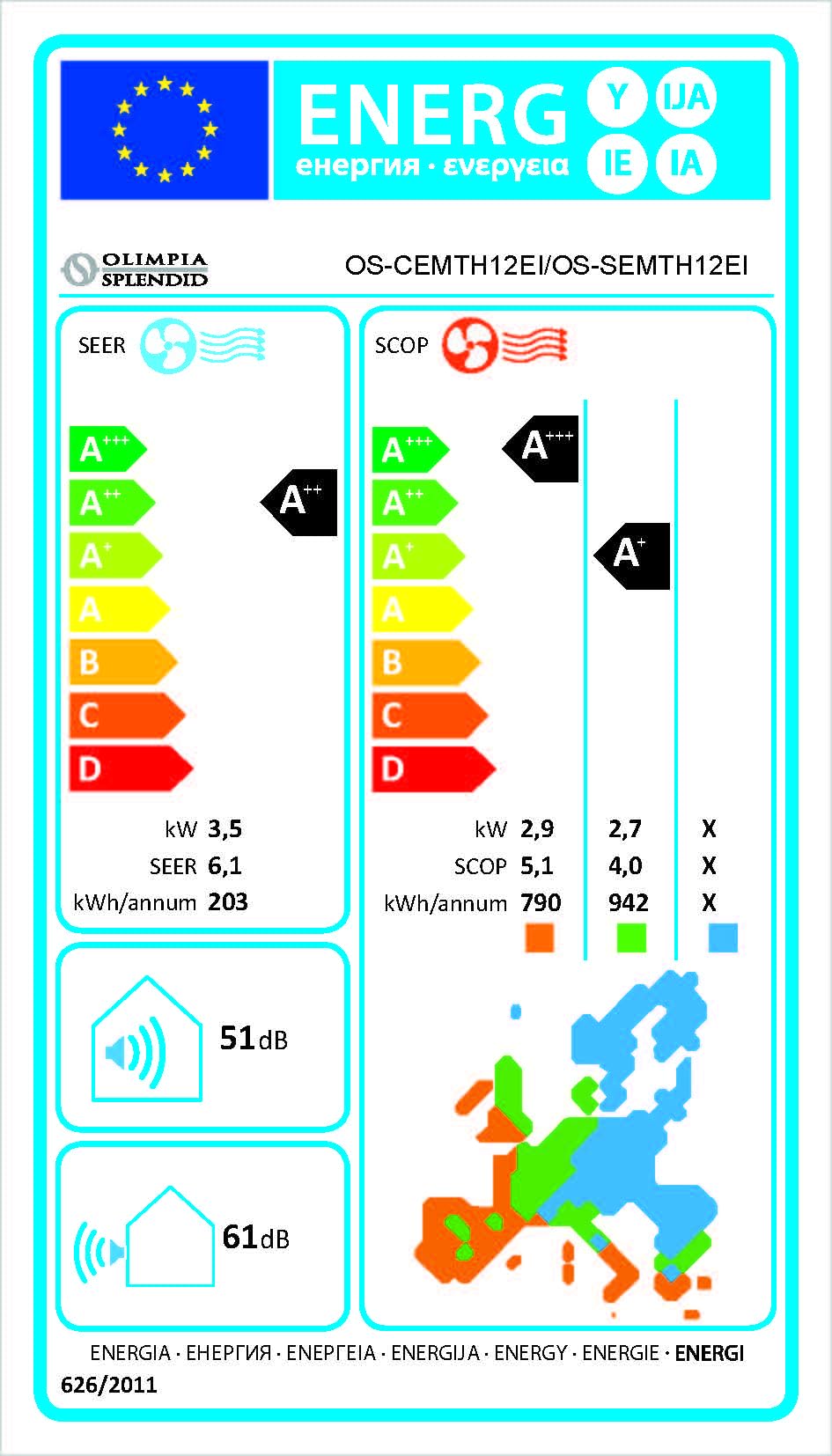 Olimpia Splendid, Mystral S1 E 12 Climatizzatore 12000 BTU / h Monosplit Inverter, Gas R32, Classe A++, Funzione Raffrescamento, Riscaldamento, Deumidificazione e Ventilazione, Wifi Integrato