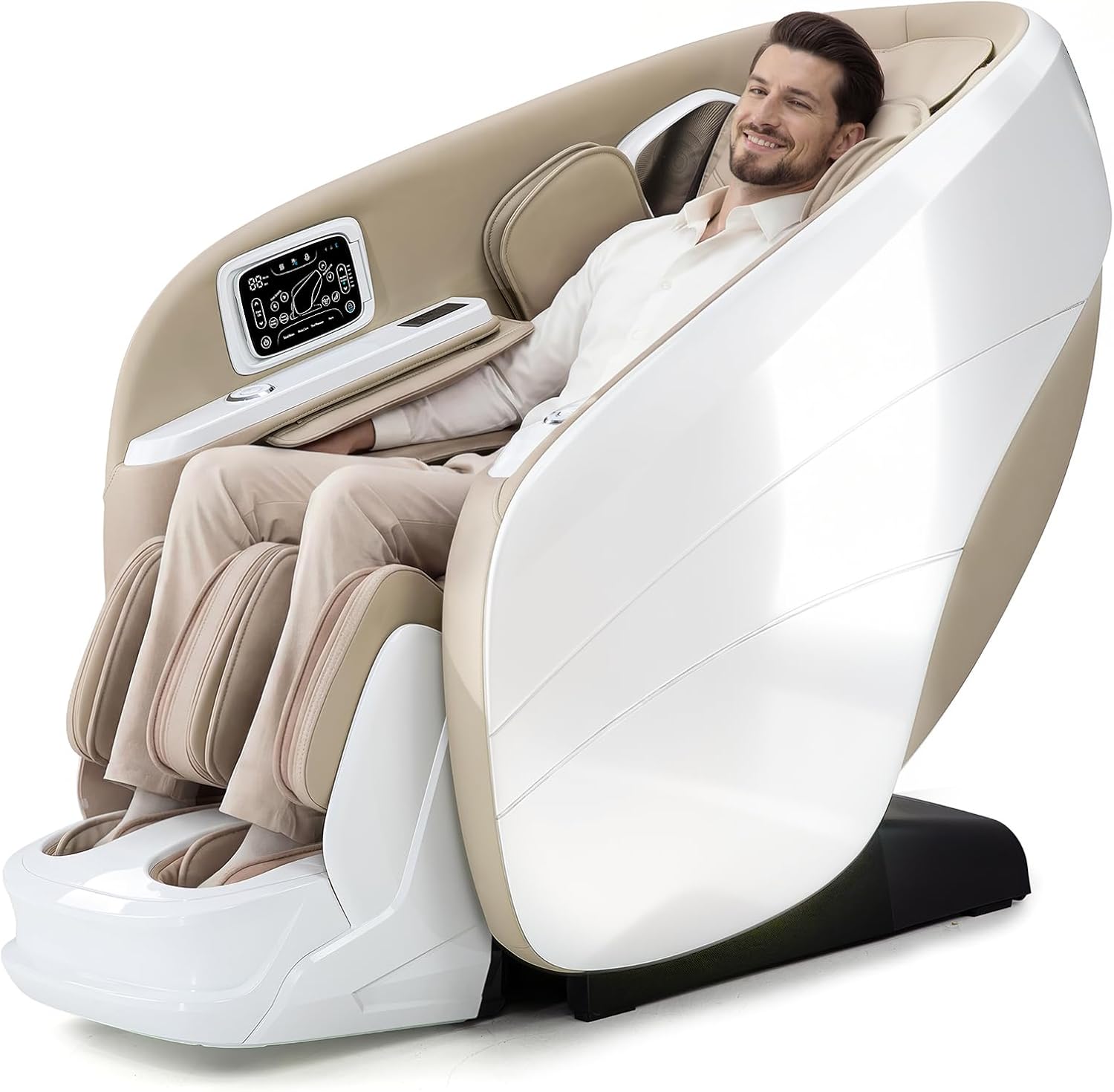 4D Massage Chair Full Body, Zero Gravity Recliner,34 Airbags Massage,20 Auto Massage Programs,Auto Body Scan,AI Voice Control,55" SL Track,Beige