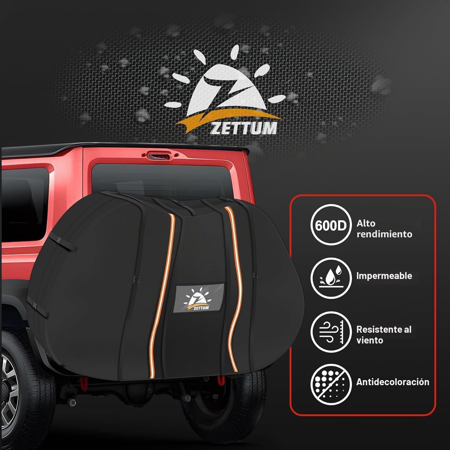 Zettum Funda de Transporte Exterior para 2 Bicicletas, 600D Oxford Funda de bicicleta de Cobertura Total, Resistente e Impermeable Funda Protectora para Bicicleta en el Portabicicletas Trasero