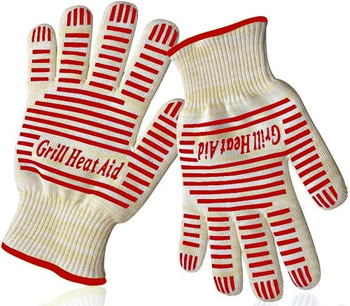 Miniatura 28 de GRILL HEAT AID Guantes de parrilla para barbacoa a prueba de calor para asar – Guantes ignífugos de 1472 °F resistentes al calor para barbacoa