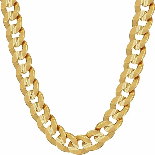 Miniatura 10 de LIFETIME JEWELRY Collar de cadena de eslabones cubanos chapado en oro de 24 quilates para hombres y mujeres 0236in y 0374in Chapado en oro No es una