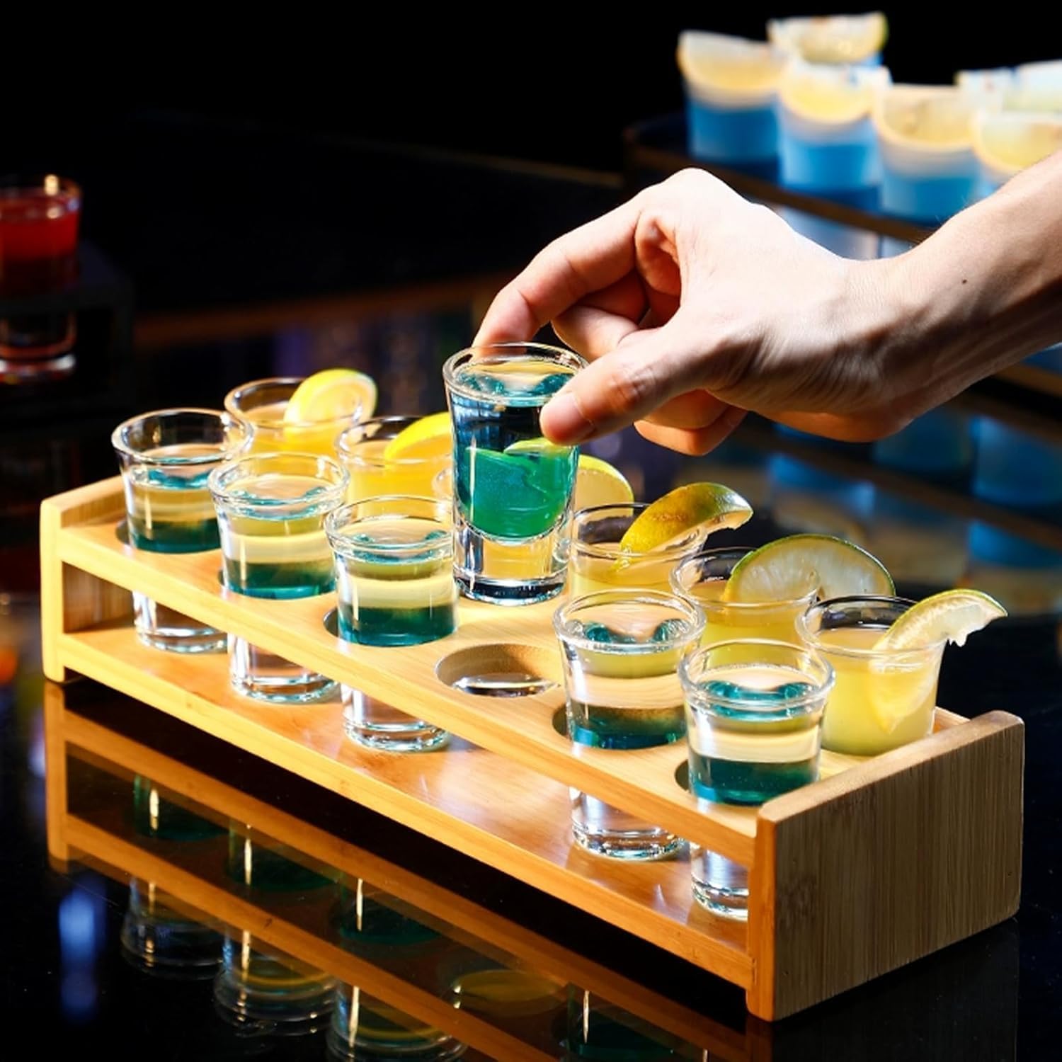 72-Pack 1 OZ Glass Shot Glasses set with 10 Pourers - Heavy Base shot Glasses bulk for Bar, Party, and Gifts
