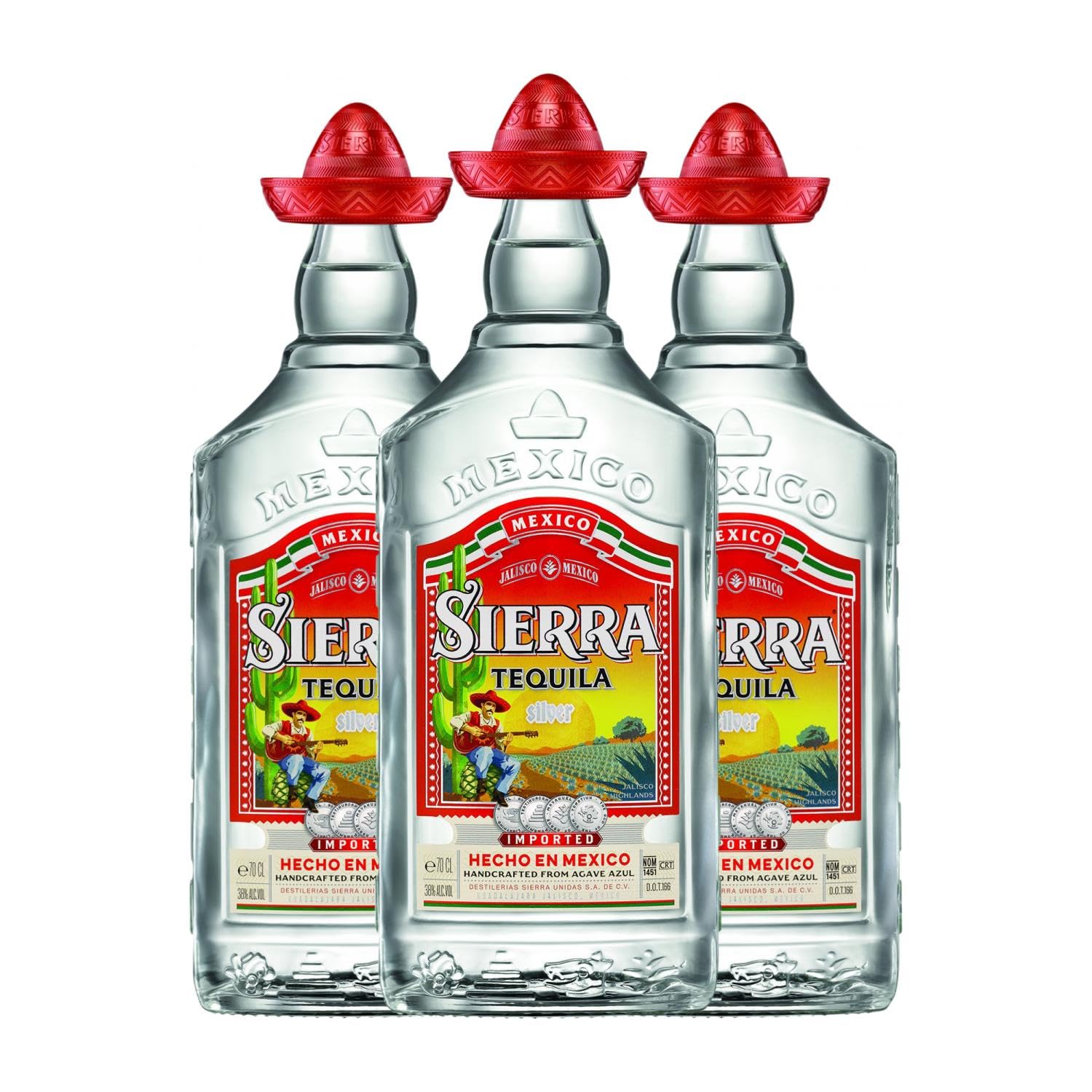 Tequila Sierra Silver 70 cl (Caja de 3 Botellas de 70 cl)