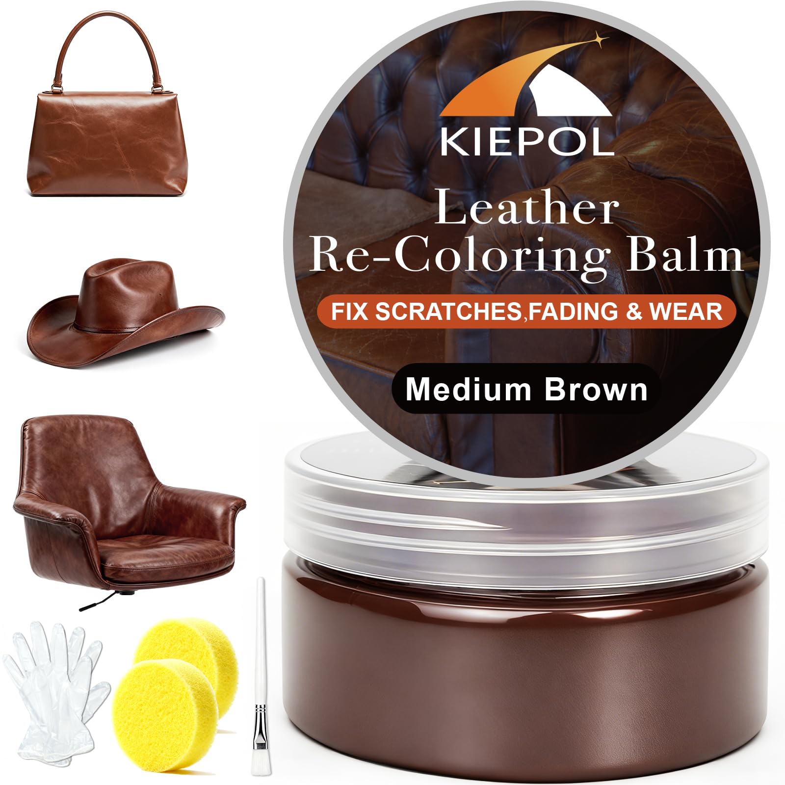 KIEPOL Medium Brown Leather Repair Kit