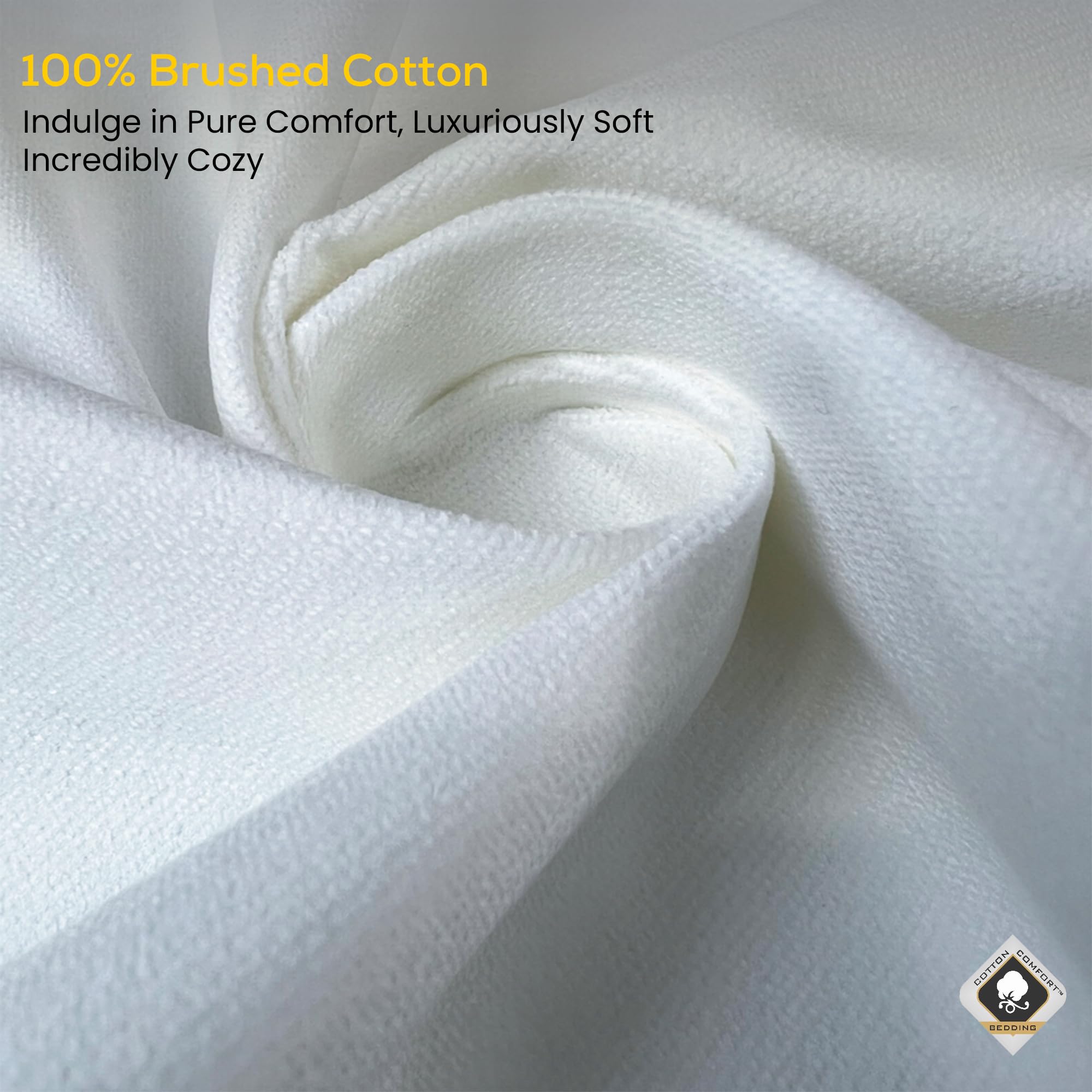 Cotton Comfort Bedding 100% Brushed Cotton Flannelette Fitted Sheet Small Double, Soft Warm Deep Fit Bed Sheet - Image 4