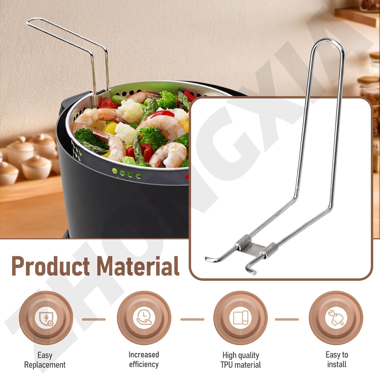 94066 Deep Fryer Basket Handle Compatible with Presto Kitchen Kettle, Slow Cook 'N More, Options Multi-Cooker Steam & Fry Baskets 0600305, 0600001, 0600002, 0600010, 0600009, 0600101