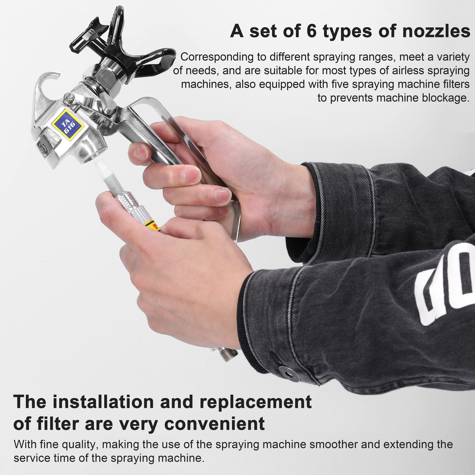 Weytoll 6 Stück Airless Farbdüsen Set, für Airless Farbsprühsysteme（ Type: 211, 315, 417, 515, 517, 523）