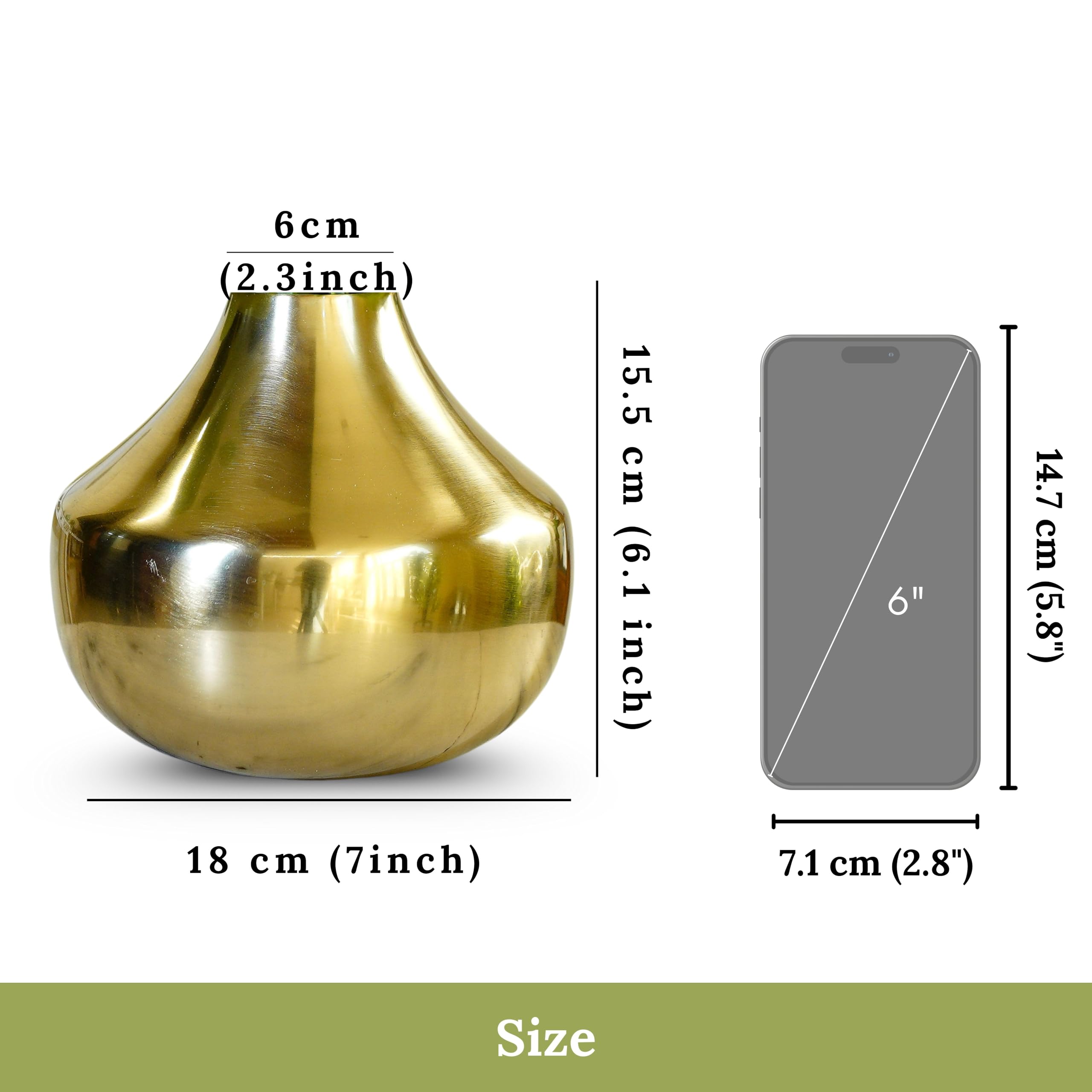 BEHOMA Gold Metal Vase - Elegant Home Decor -5