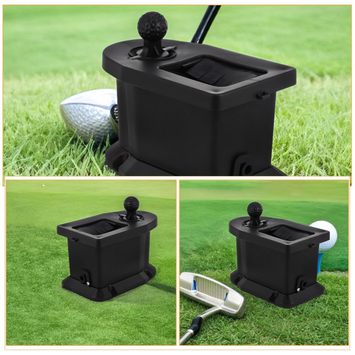 Ciieeo Limpiador Manual de Palos de Golf y Lavador de Bolas Plástico Negro Limpieza Suave y Eficaz para Uso en Exterior y Viaje de Golf Club