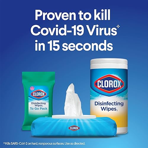 Miniatura 4 de Clorox Paquete económico de toallitas desinfectantes, paquete de viaje de 24 x 9 ct de aroma fresco y 3 toallitas de limón crujiente y aroma fresco