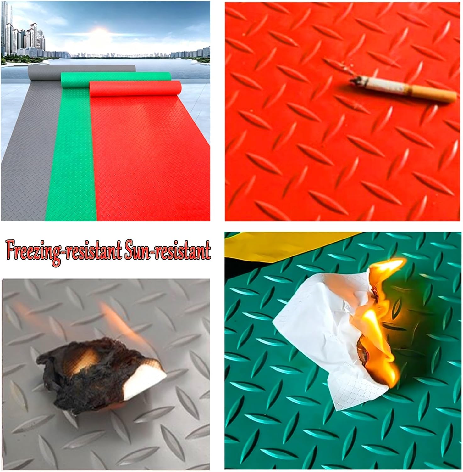 1.2x1m,1.2x6m,1.3x3m,1.3x5m,1.5x1m, PVC Garage Shop Parking Mat, Non-Slip Floor Mat, Non-Slip Floor Mat, for Home, Gym, Garage, and Vehicles(Green,1x6m/3.2x19.6ft)