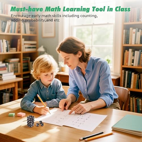 Miniatura 164 de Juego de 36 dados mini de 0.472 in, 6 caras, juego de dados con patrón de perlas, 6 dados estándar para Yahtzee, Bunco o enseñanza de matemáticas