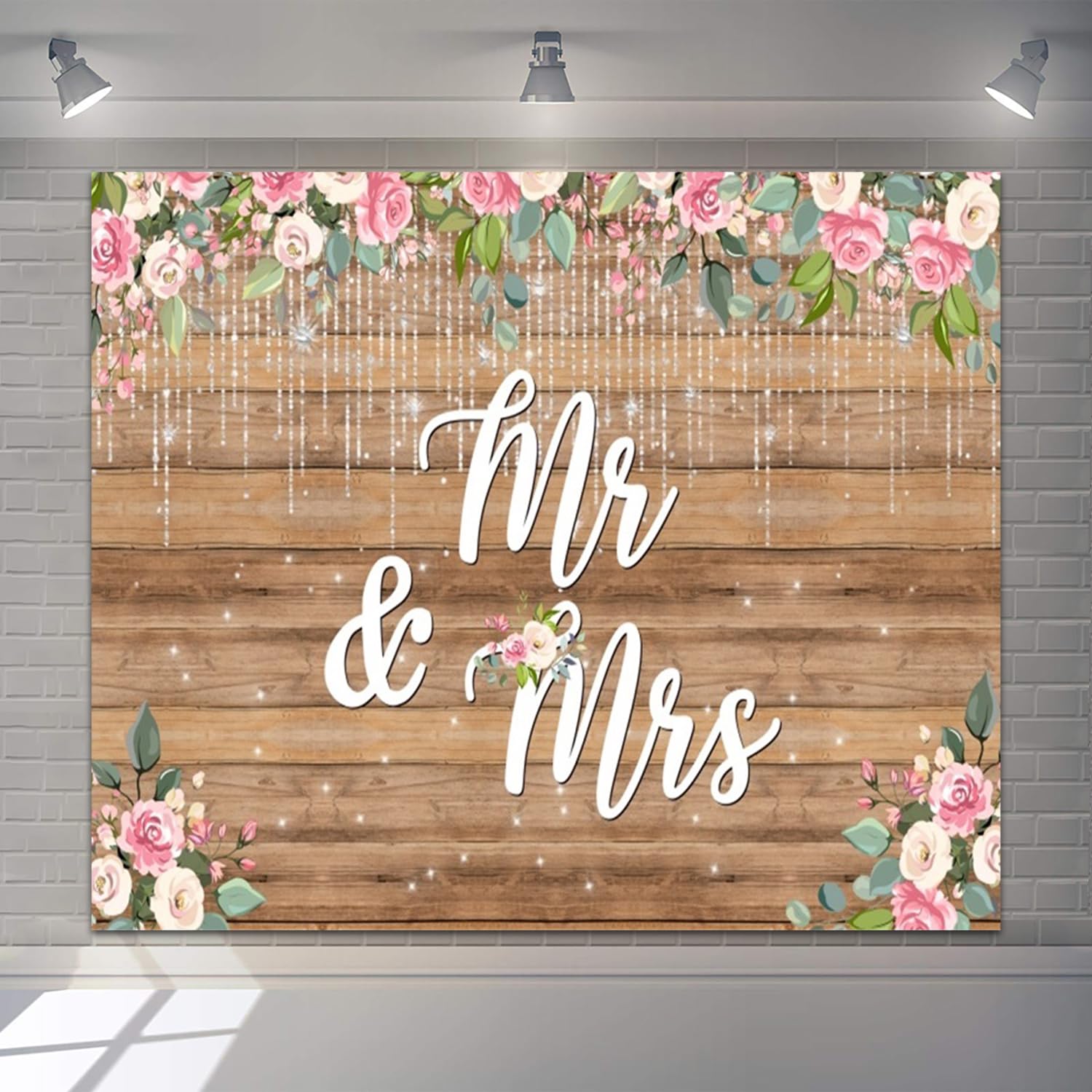 Mr And Mrs Fotohintergrund – 2,1x1,5 M, Westernstil, Rustikal, Für Hochzeit, Party, Fotostudio