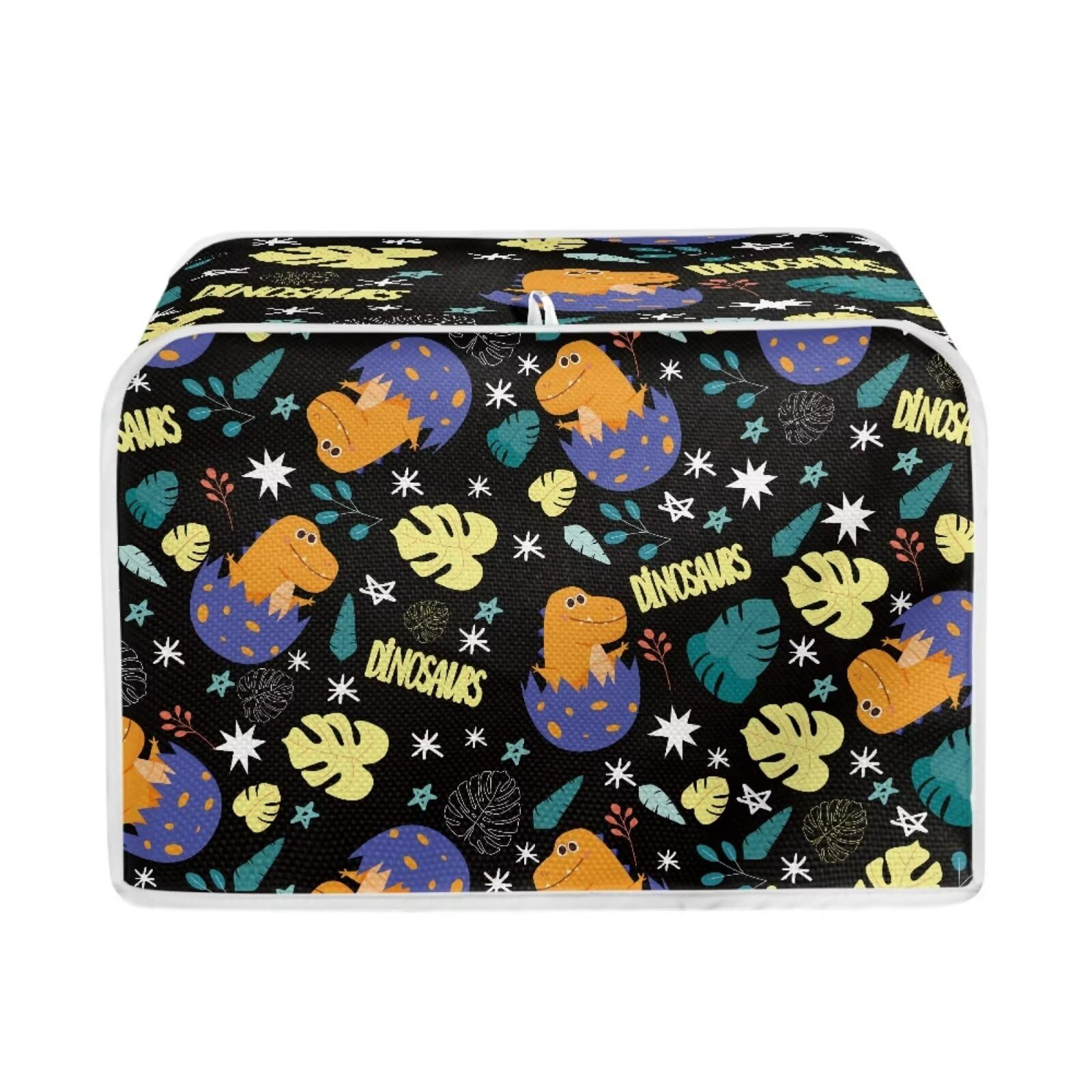 Jiquruby Cartoon Dinosaur Bread Toaster Cover 4 Slice,Washable Bread Toaster Oven Dustproof Cover, Small Decorative Bread Maker Cover, Anti Fingerprint Toaster Covers