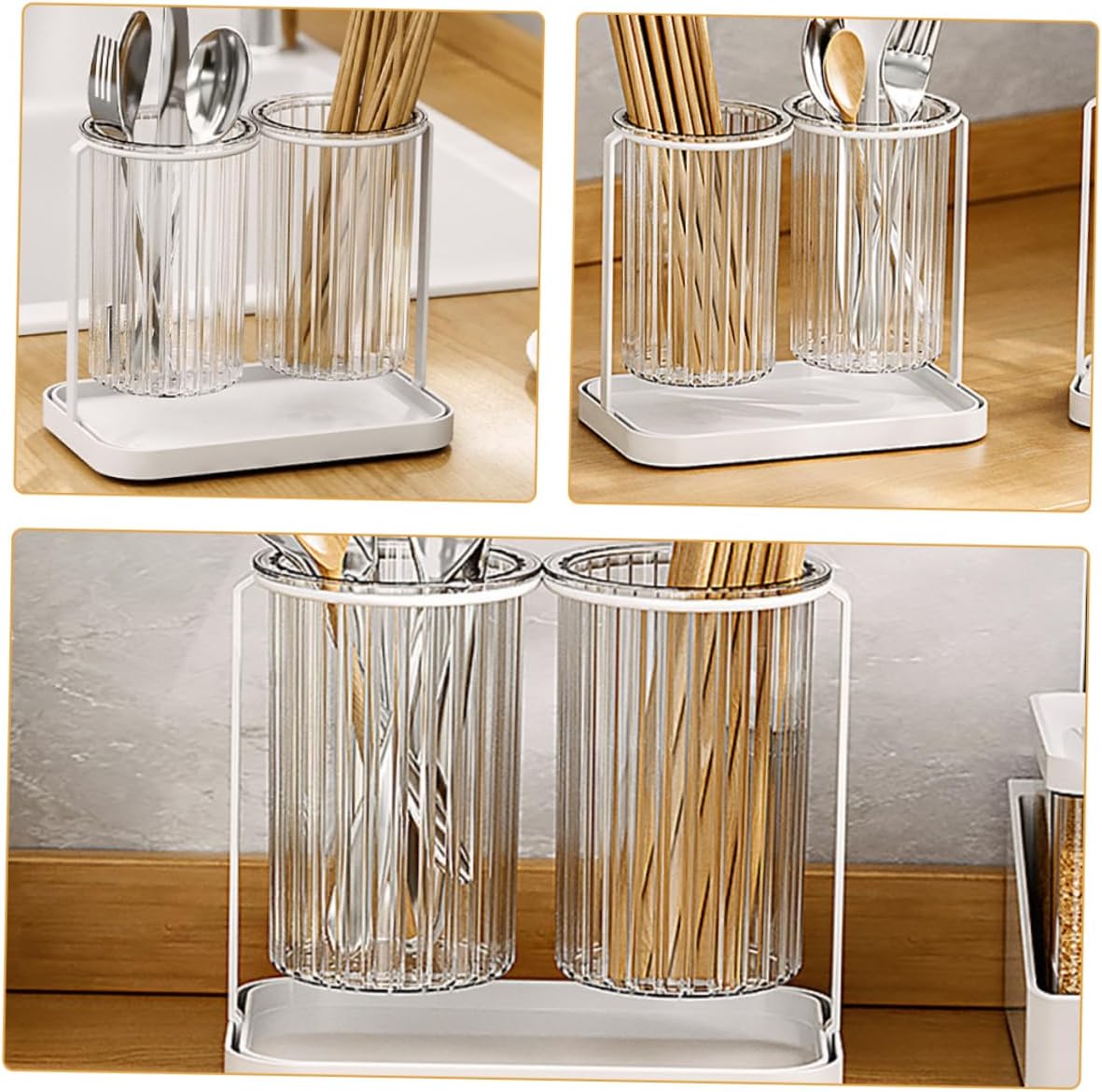 Chopstick Draining Holder Kitchen Spoon Holder for Counter Kitchen Decor Multi-purpose Storage
