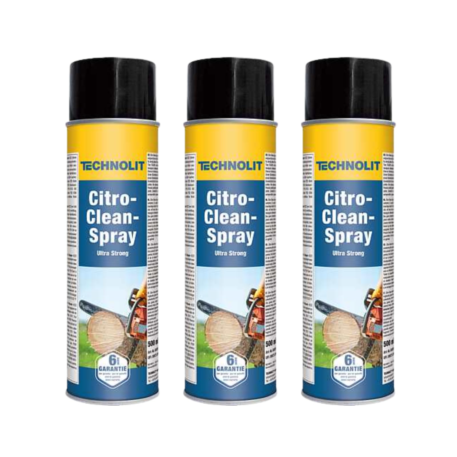 TECHNOLIT Citro Clean Spray Ultra Strong 3x 500 ml | Orangenreiniger Set | Universalreiniger gegen Fett, Klebstoff & Harz | Ohne Silikon | Ideal für Metallbau, Gastronomie, Kfz & Werkstatt
