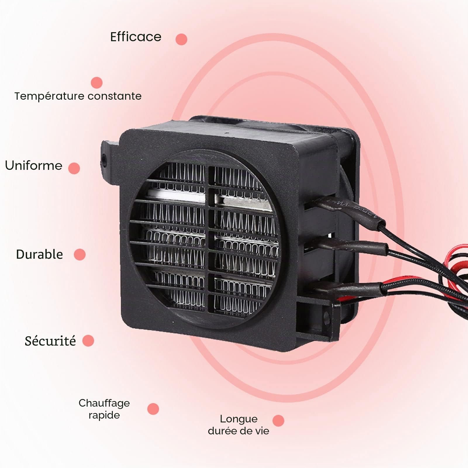 12V 100W Électrique PTC Chauffage Économiseur D'énergie Auto Désembuage Ventilateur À Air Chaud Dégivreur Réchauffeur D'air À Température Constante Radiateur