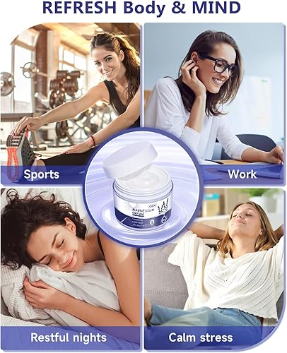 Miniatura 7 de GBN Crema de magnesio para dormir - Crema de relajación natural para músculos y articulaciones - Loción hidratante de magnesio para dormir, de