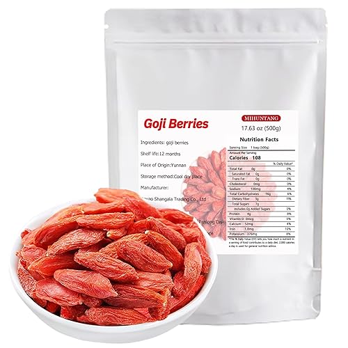 Bayas de Goji 17.63oz Bayas de goji rojas Té Seco Wolfberry Hornear Tés Smoothies 17.64 oz