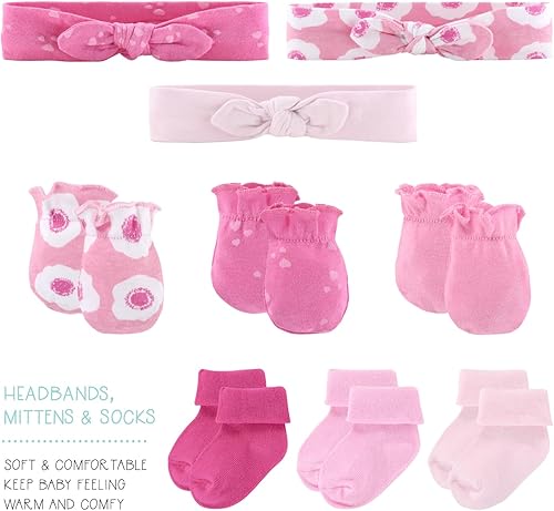 Miniatura 6 de The Peanutshell Conjunto de ropa y accesorios para niña recién nacida, juego de regalo de canastilla de 16 piezas, trajes de 0 a 3 meses, Rosado