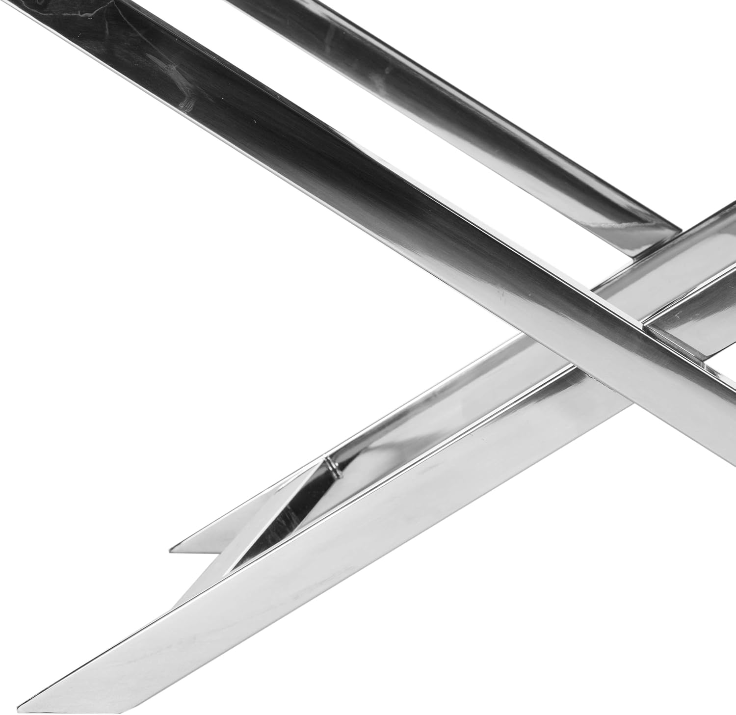 Safavieh Home Collection Celine Navy and Chrome Modern Glam Cross Leg Chair