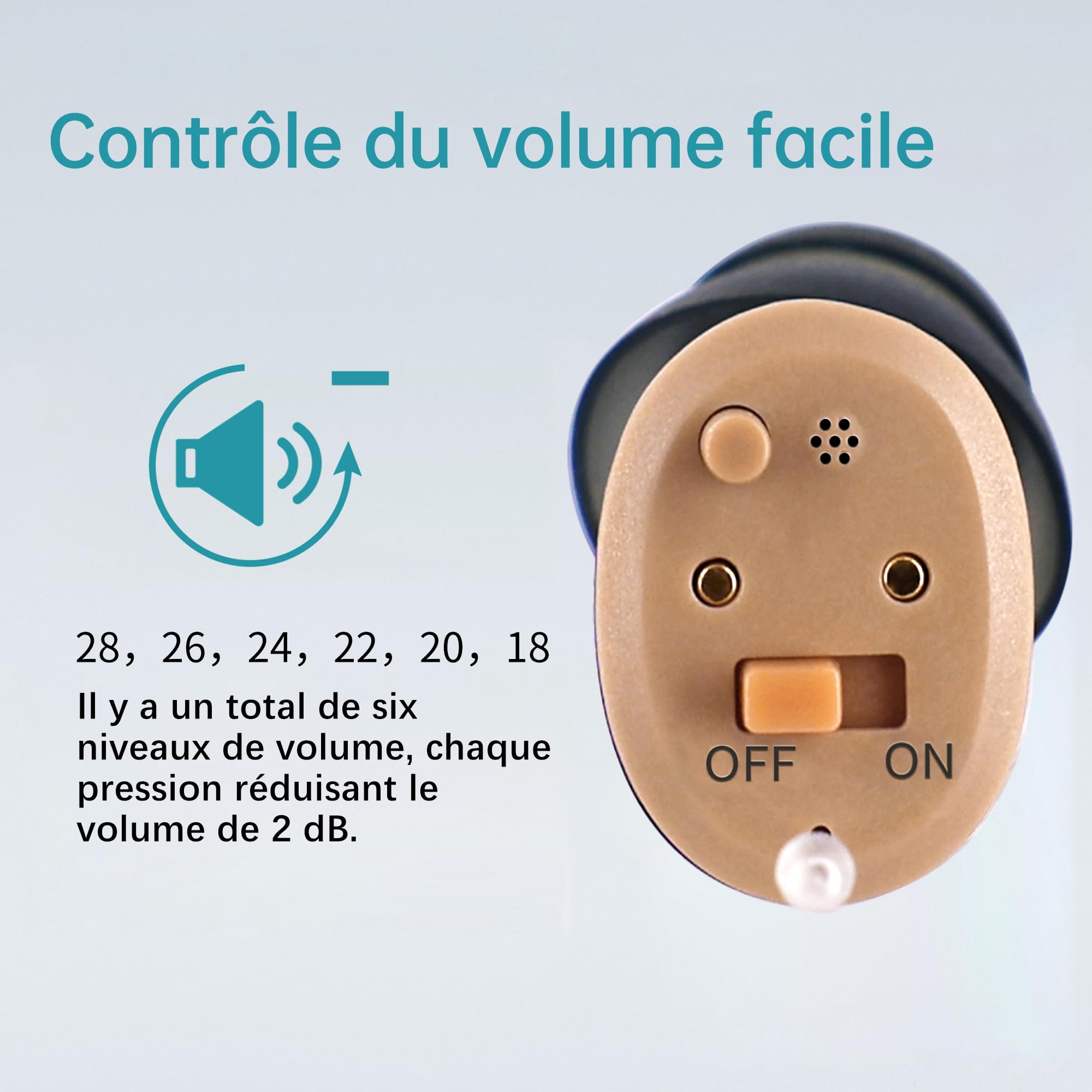 Amplificateurs auditifs rechargeable, pour regarder la télévision et écouter de la musique, 15 heures d’utilisation