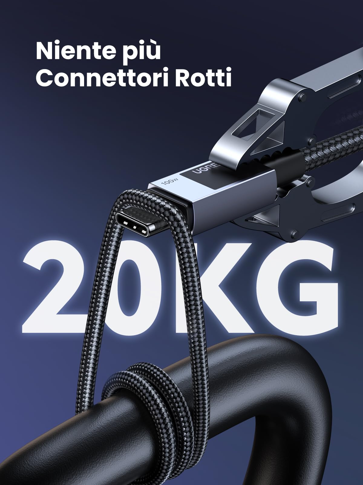 UGREEN 100W Cavo USB C PD 3.0 Ricarica Rapida 20V 5A Lega di Alluminio 1M
