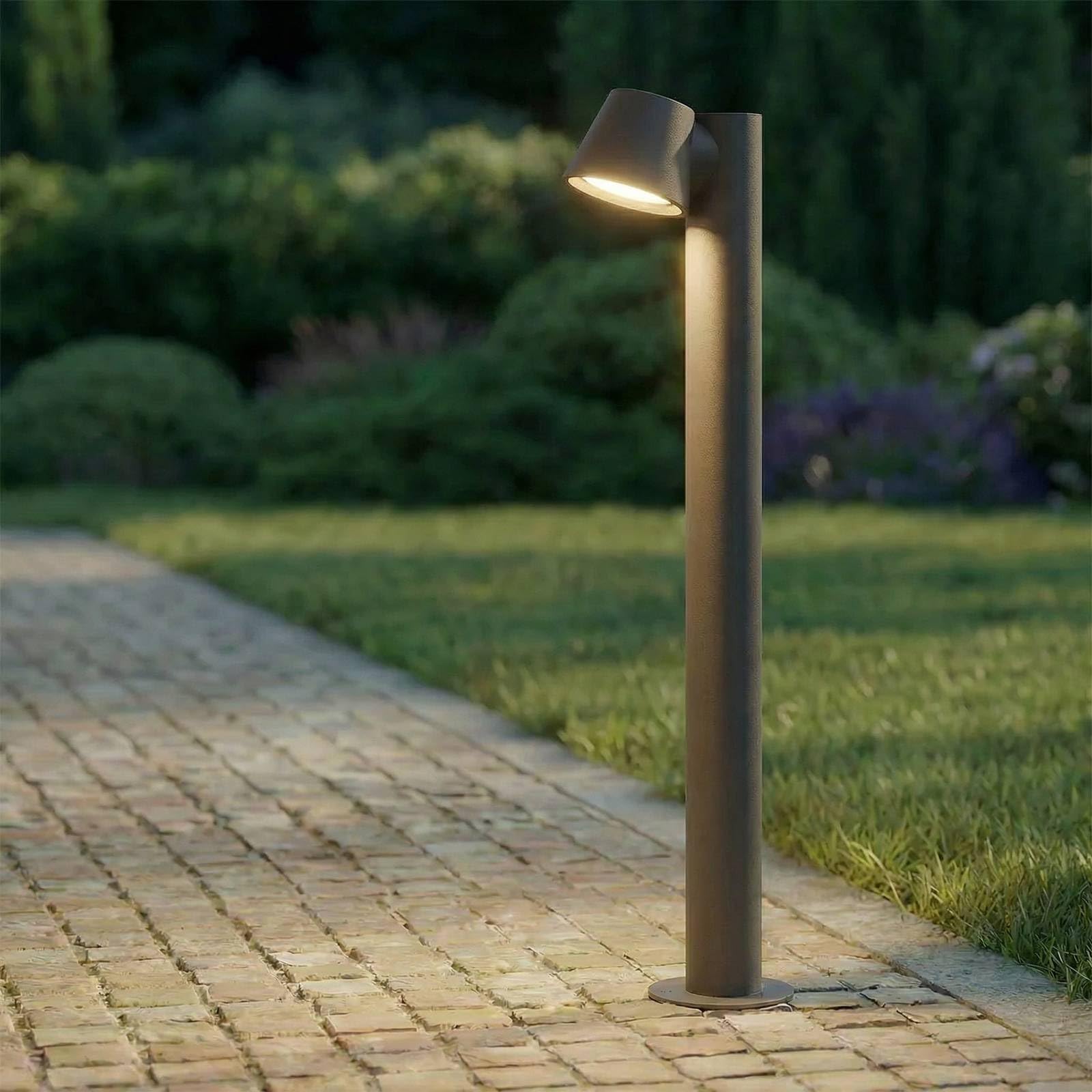 Lindby Lampada da esterni dimmerabile (Moderno) colore Nero, in Metallo lampioncino paletto luminoso lampada viale lampione