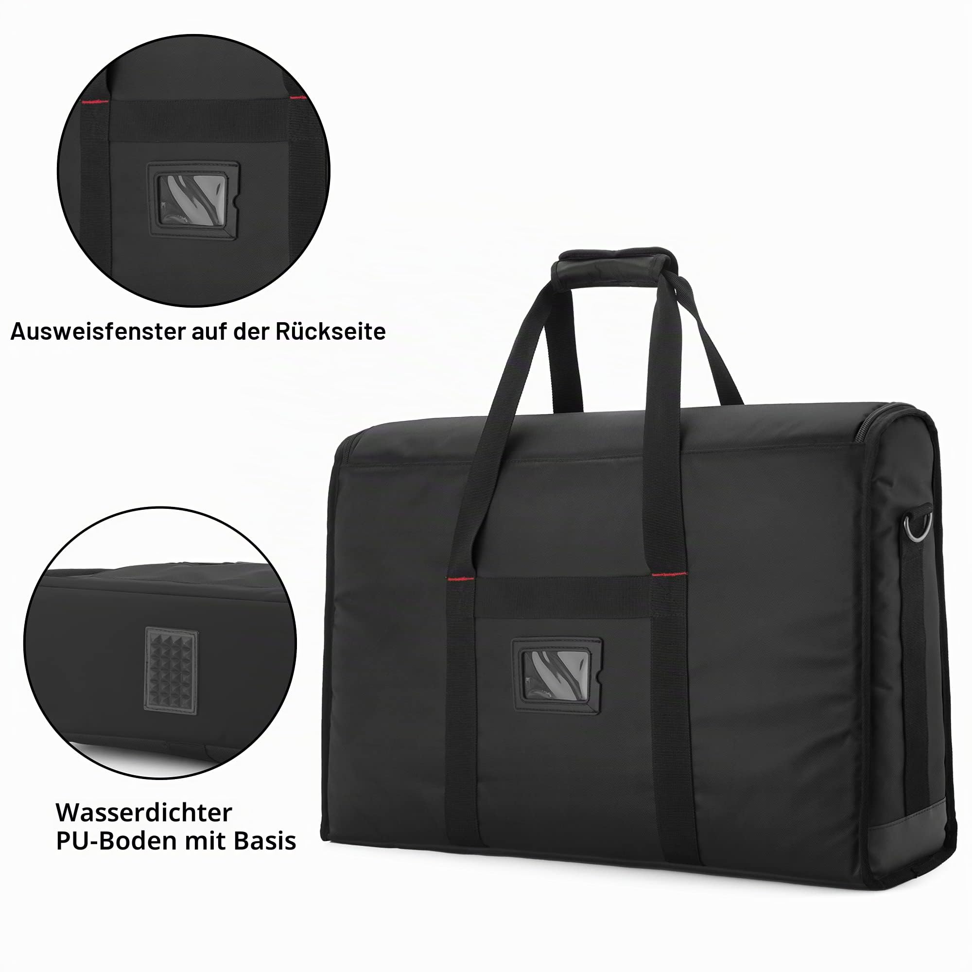 Trunab Monitorabdeckungen PC-Monitorhalter, Tragetasche 24 Zoll Bildschirm Transport, Kompatibel mit LCD, Fernsehern und All-in-1-Computern, mit Schultergurt, Verstärkter Boden, Schwarz