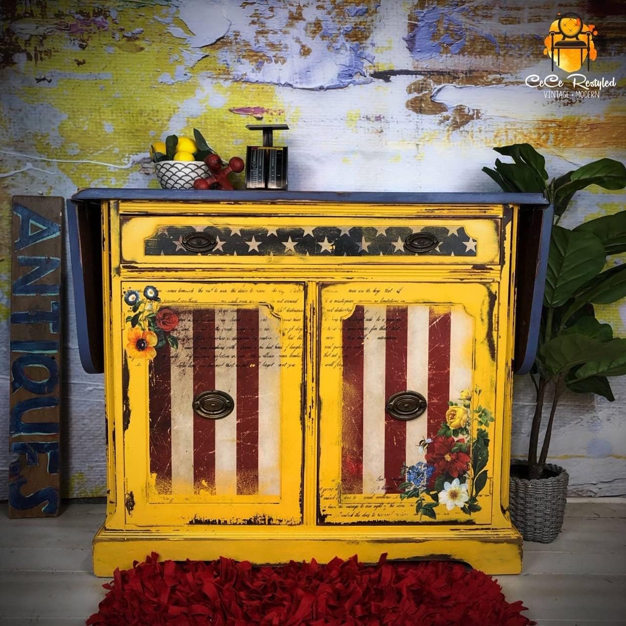 Redesign with Prima Decor Transfers®America Flag Total Sheet Size 23"x30" 655350641733 Rub on Transfers for Crafts and Furniture Home Decor Transfers | Furniture and Craft Decals