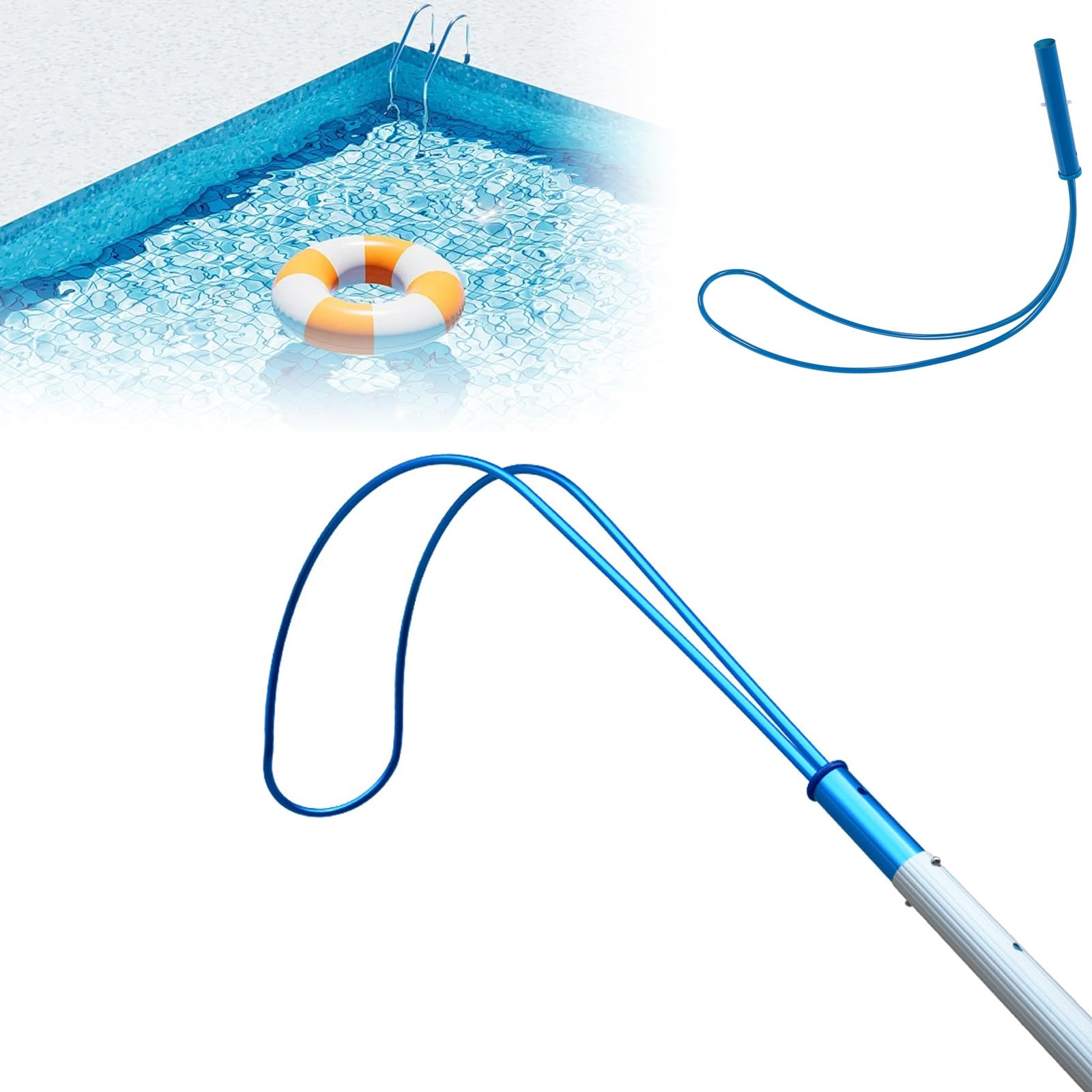 GHHVFEC Lifeguard Rescue Hook Pole, Aluminum Telescopic Lifesaving Equipment for Swimming Pools and Water Parks, Emergency Teaching Preserver, 1-7M Length