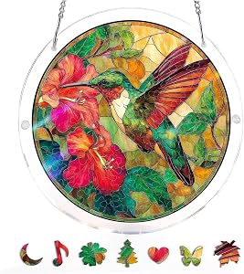 Acrylic Jigsaw Puzzle Suncatcher,7.1in Acrylic Suncatcher Puzzle, 86-piece Puzzle,DIY Suncatcher Kits for Adults, Unique Home Decor Ornament with Whimsical Pieces