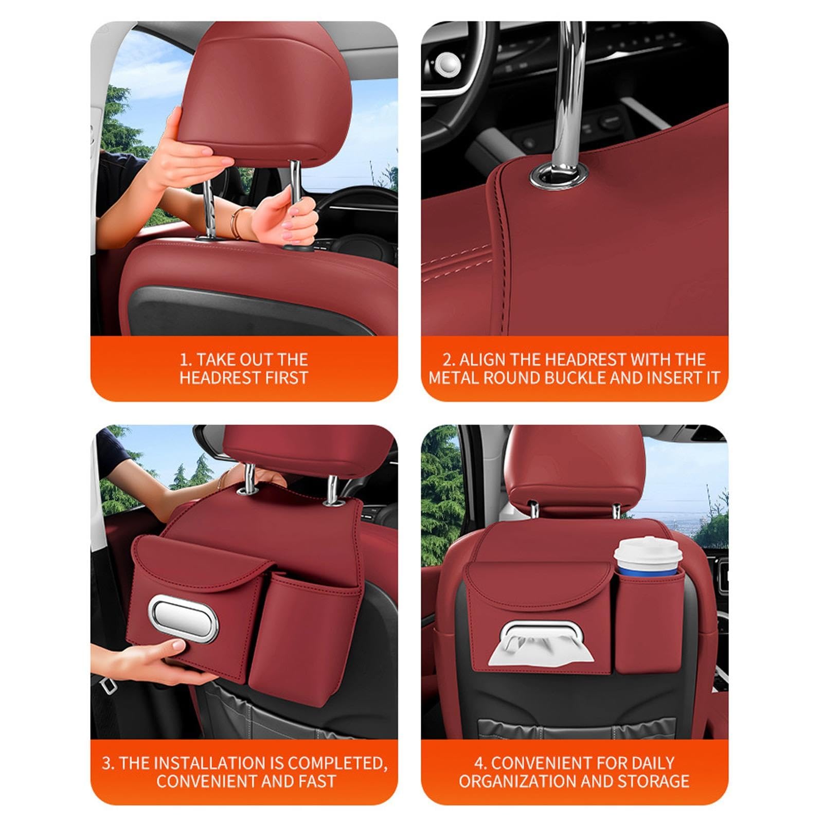 Organizador Del Respaldo Del Asiento Del Automóvil Con Caja