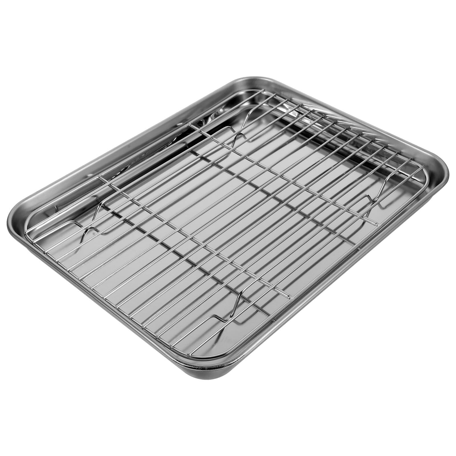 Plaque de cuisson acier inoxydable 2 pièces avec grille de cuisson amovible pour le four