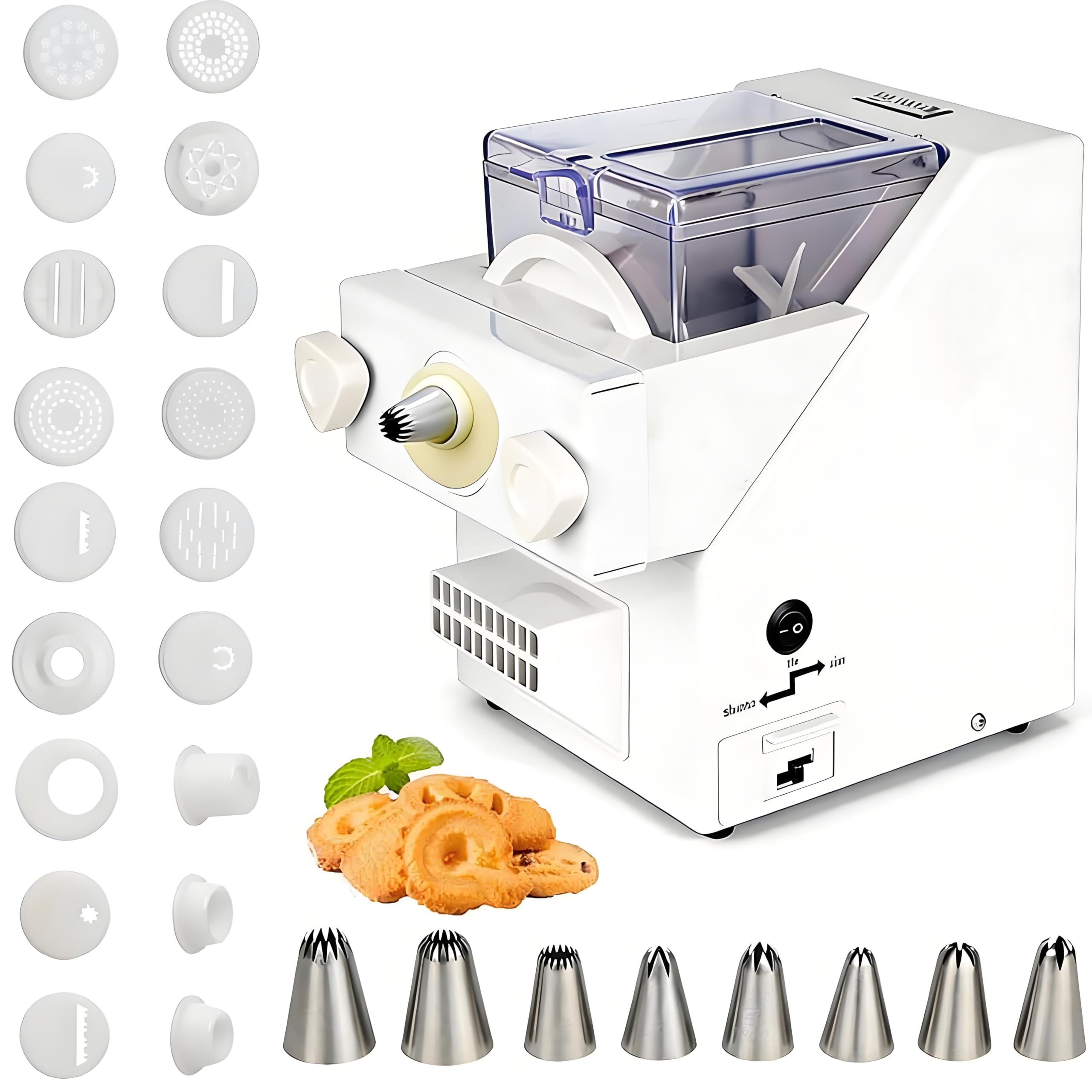 GSHSHOU Biscuit Form Maker,Automatic Cookies Making Machine,Electric DIY Baking Biscuit Maker with 8 Replaceable Nozzles for DIY Baking and Decorating Supplies