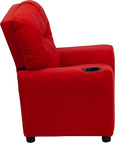 Miniatura 213 de Flash Furniture Chandler LeatherSoft - Silla reclinable para niños con portavasos y reclinable de seguridad, silla reclinable contemporánea para