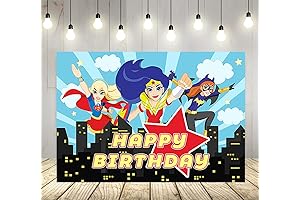DC Superhero Girls Party City Backdrop Photo Banner Background