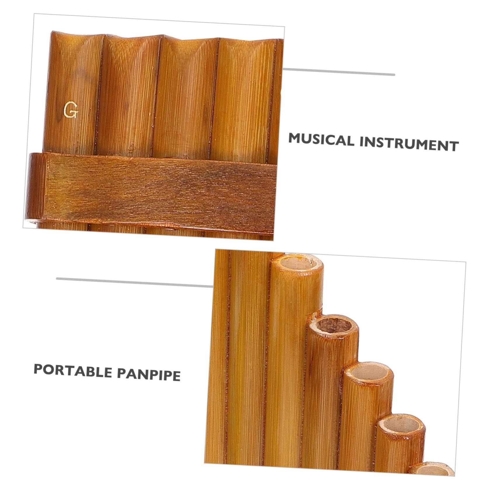 FRCOLOR Flauto Di Pan in Bambù 15 Canne Tonalità g Per Principianti, Strumento Musicale Scolastico in Colore Legno Naturale, Set Professionale Per Esercizi Musicali Design Destro