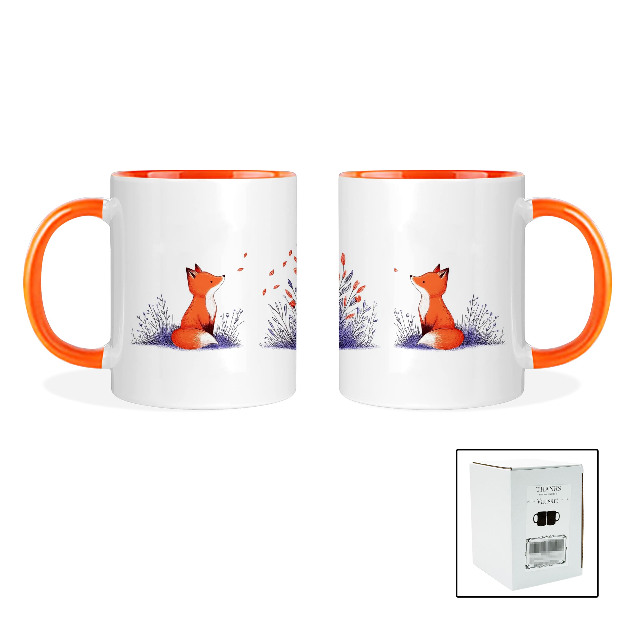 Ceramic Fox Mug – Orange Animal Coffee Cup for Fall Decor | Fox Lover Gifts for Women | F…
